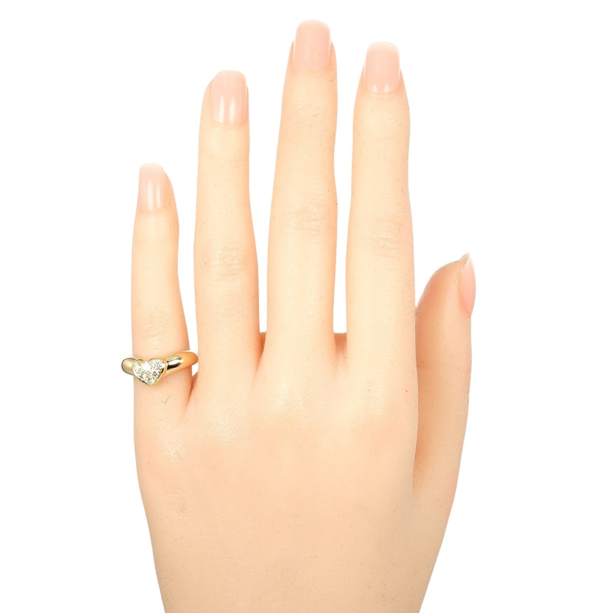Pave Heart Ring 18K Yellow Gold With Diamond