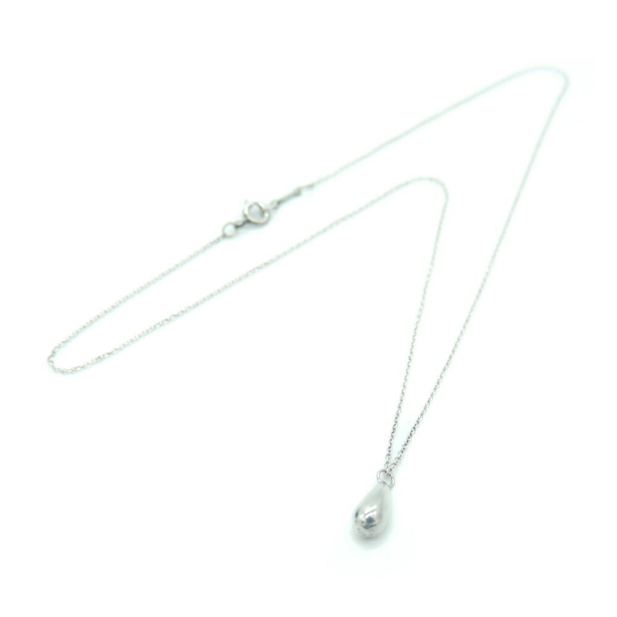 Elle Peretti Teardrop Pendant Necklace Sterling Silver Azuki Chain