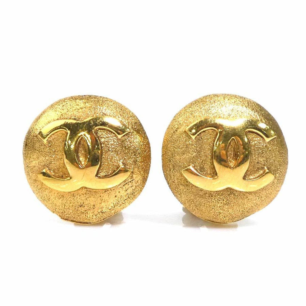 CC Logo Clip-On Earrings Gold-Tone Metal Gold-Tone Metal