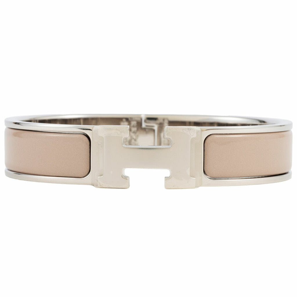 Bracelet Enamel and Metal Marron Silver