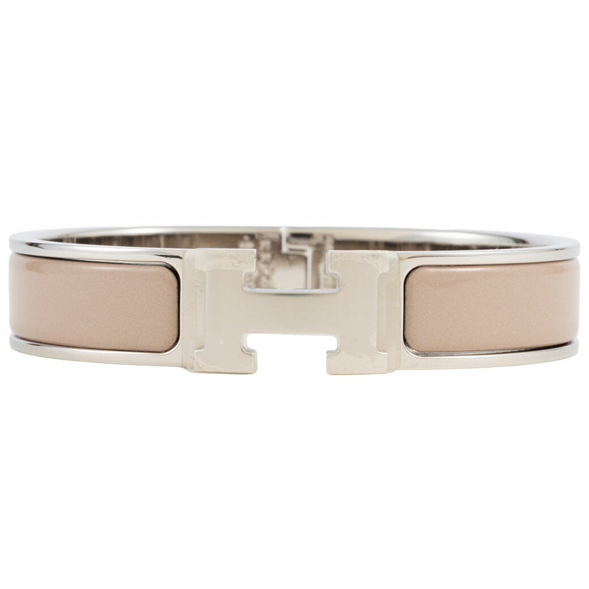 Bracelet Enamel and Metal Marron Silver