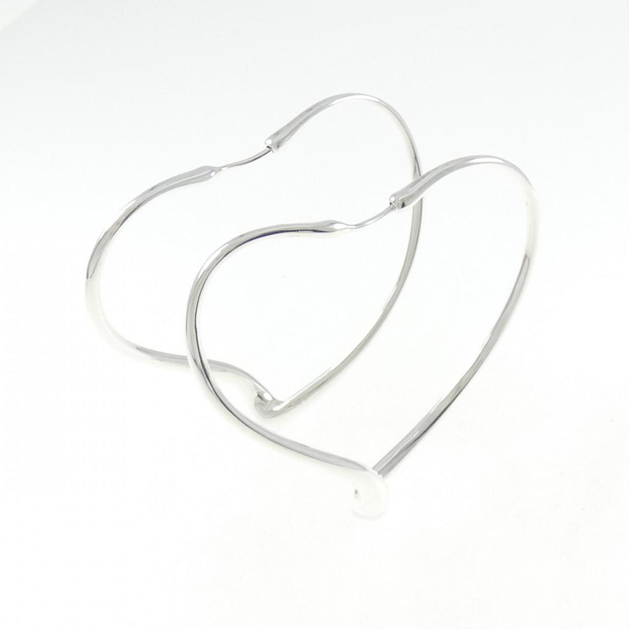 Open Heart Earrings Sterling Silver 43.2mm Sterling Silver