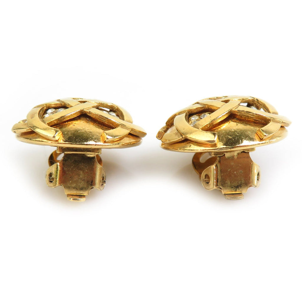 Earrings Rhinestone Gold-Tone Metal