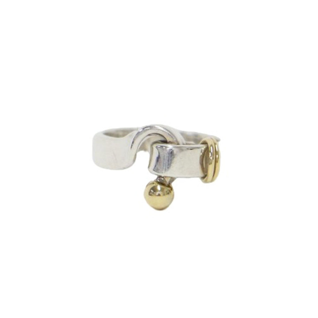 Hook Eye Ring 18K Yellow Gold and Sterling Silver