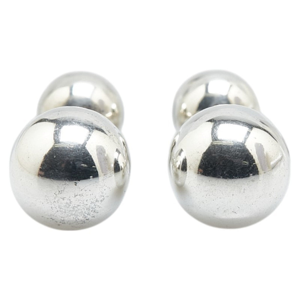 Sphere Barbell Motif Cufflinks Sterling Silver Bracelet