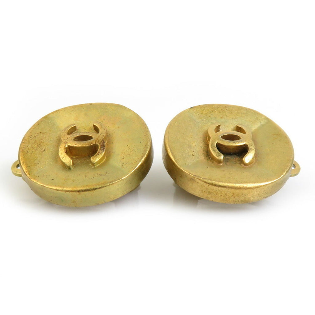 CC Logo Clip-On Earrings Gold-Tone Metal Gold-Tone Metal