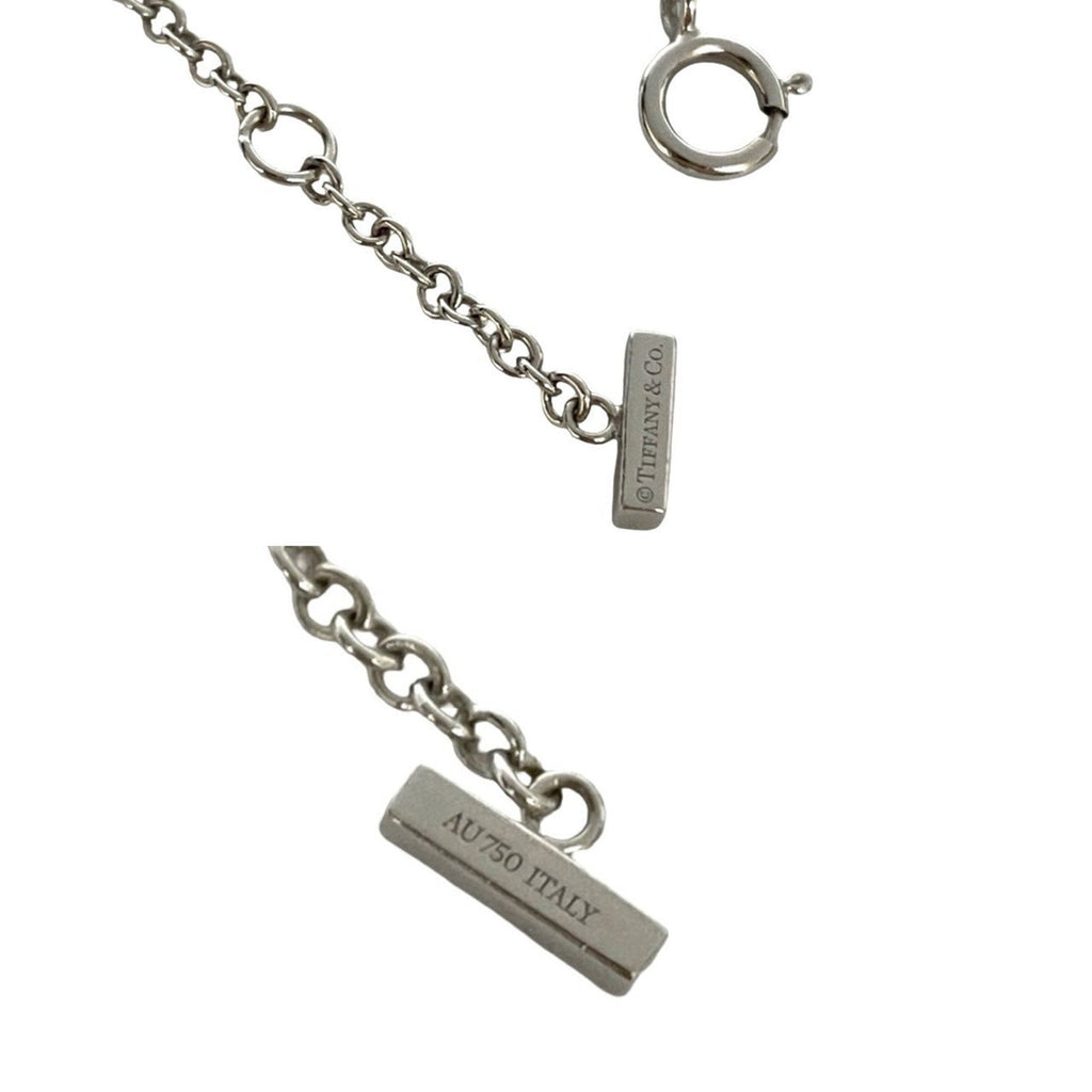 T Smile Pendant Necklace Sterling Silver with 18K White Gold with Diamonds