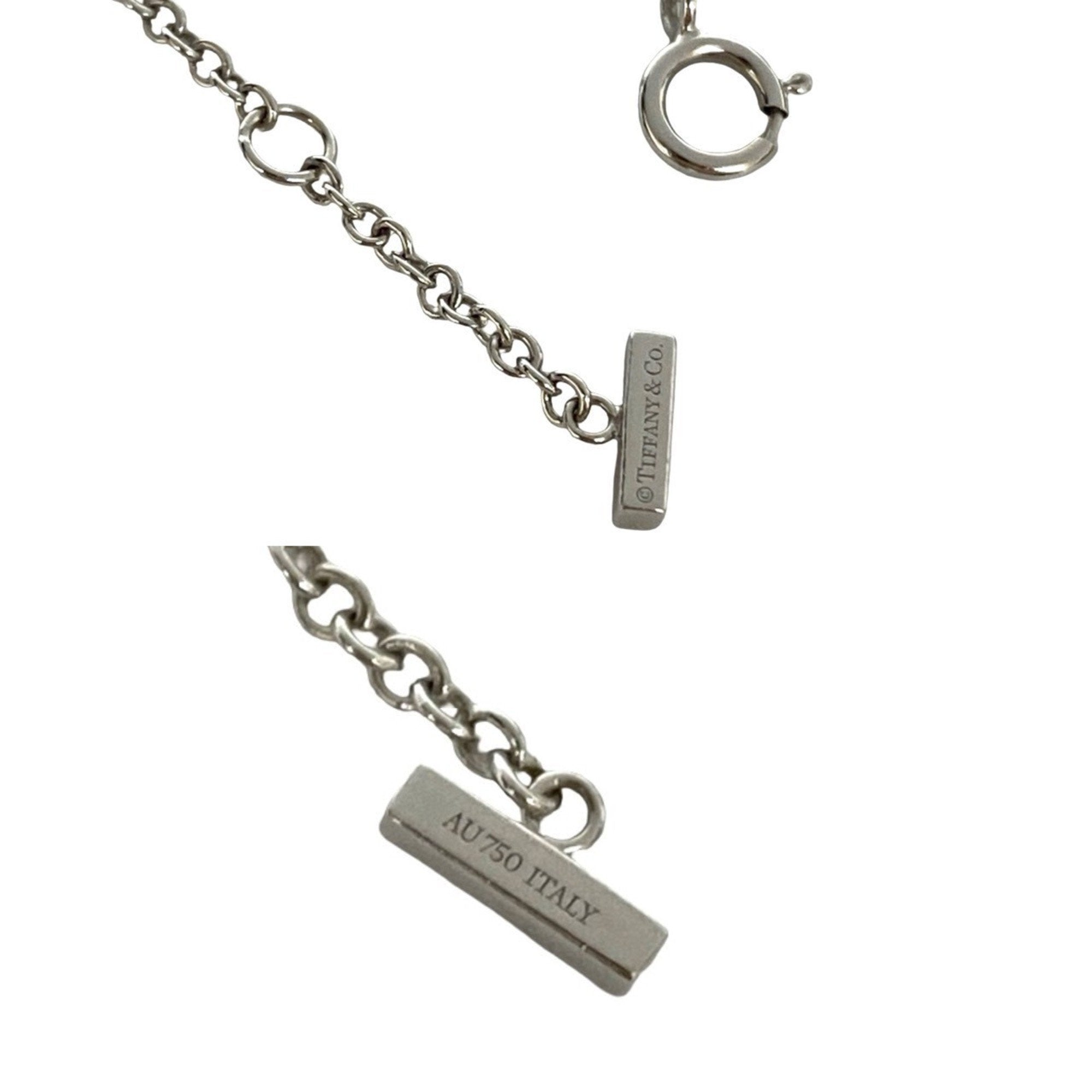 T Smile Pendant Necklace Sterling Silver with 18K White Gold with Diamonds