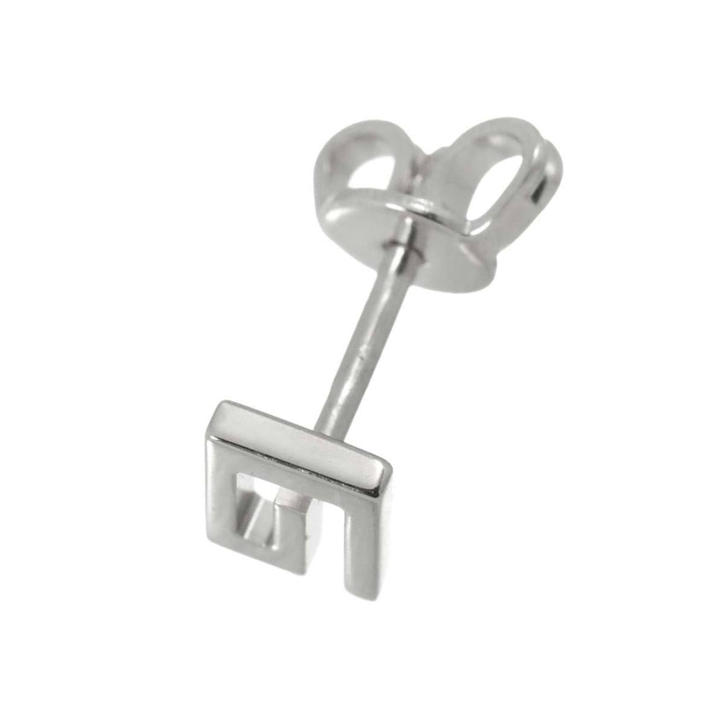 Single Earring Logo 18K White Gold