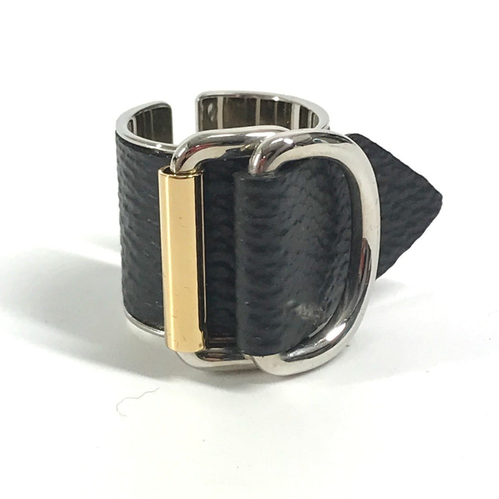 Ring Leather And Metal Black