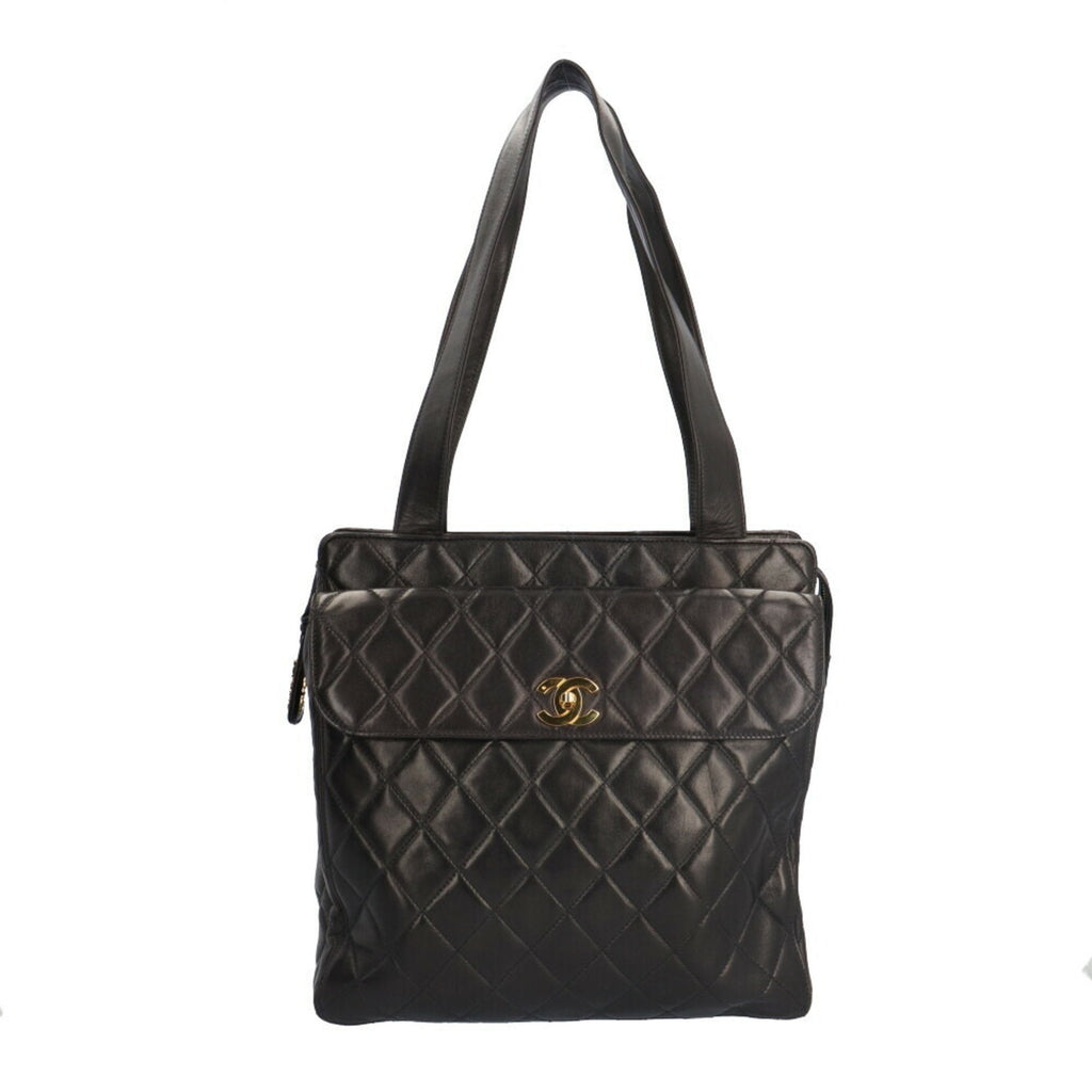 Vintage Front Pocket Shoulder Bag Quilted Lambskin Medium