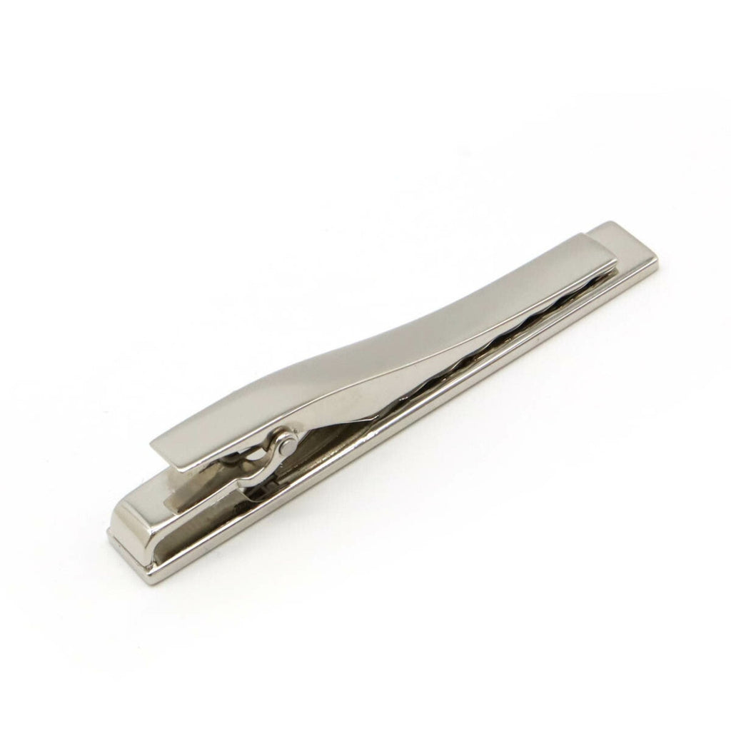Tie Pin Steel and Enamel Black and Silver Brooch