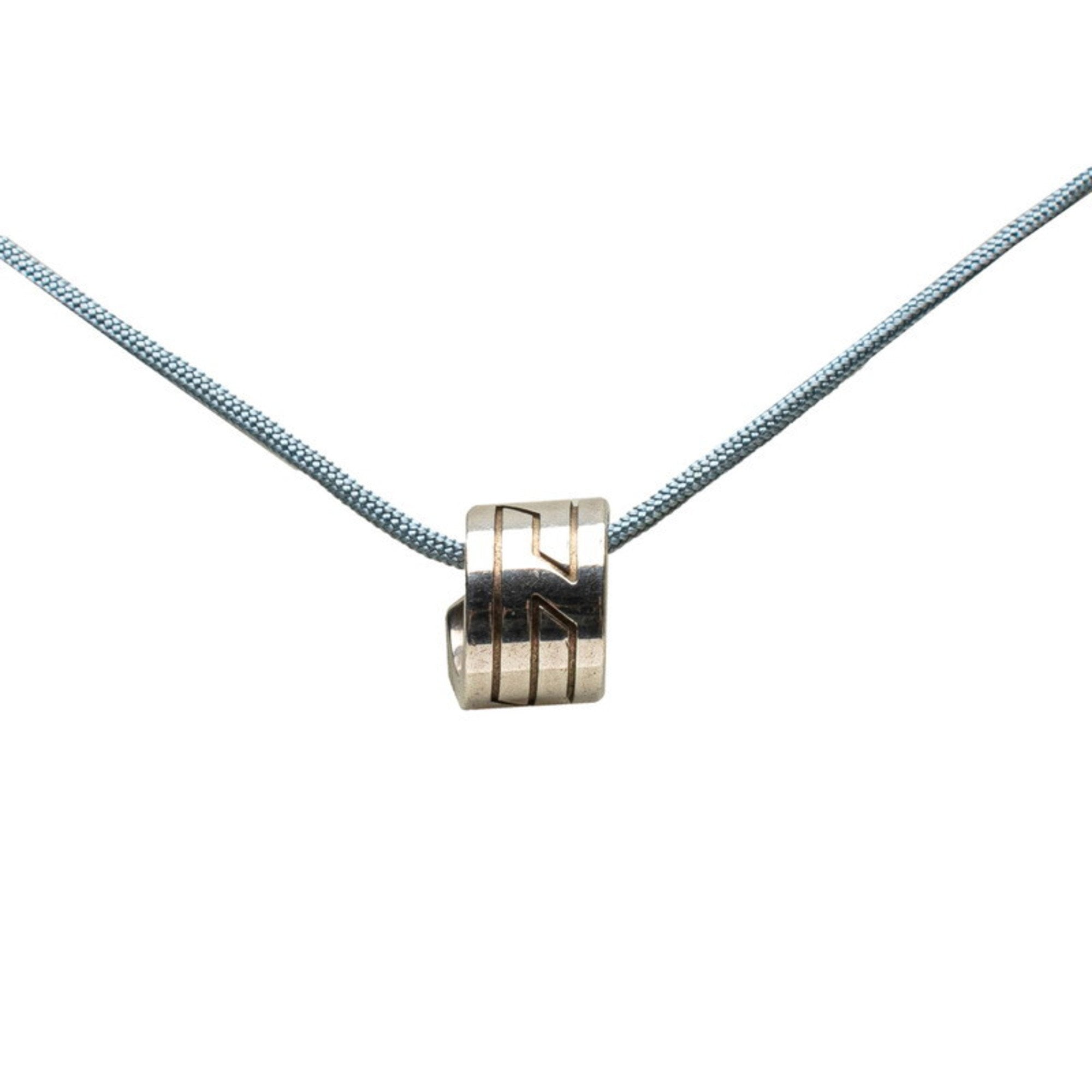 Italique Pendant Necklace Sterling Silver Blue