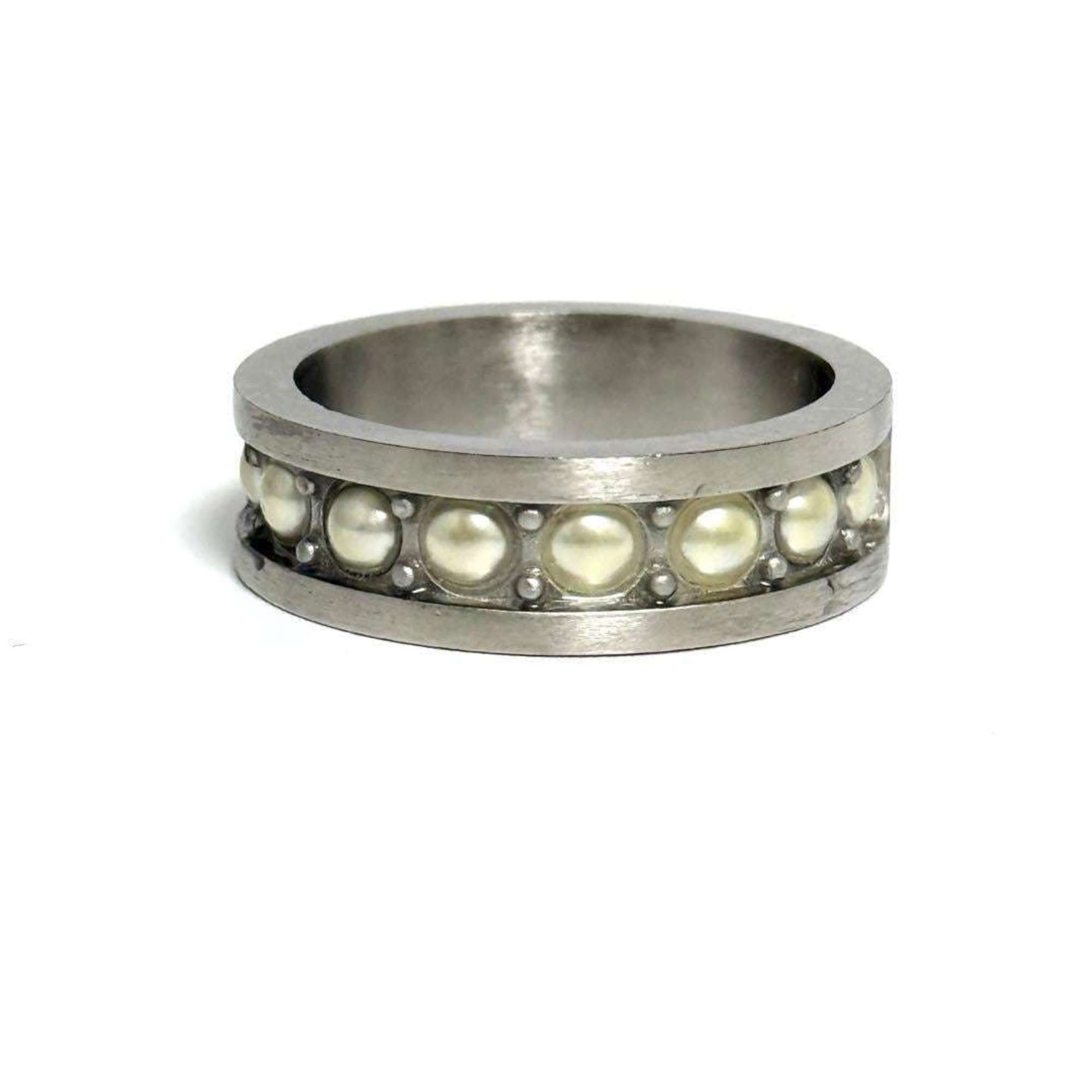 Ring Artificial Pearl and Metal