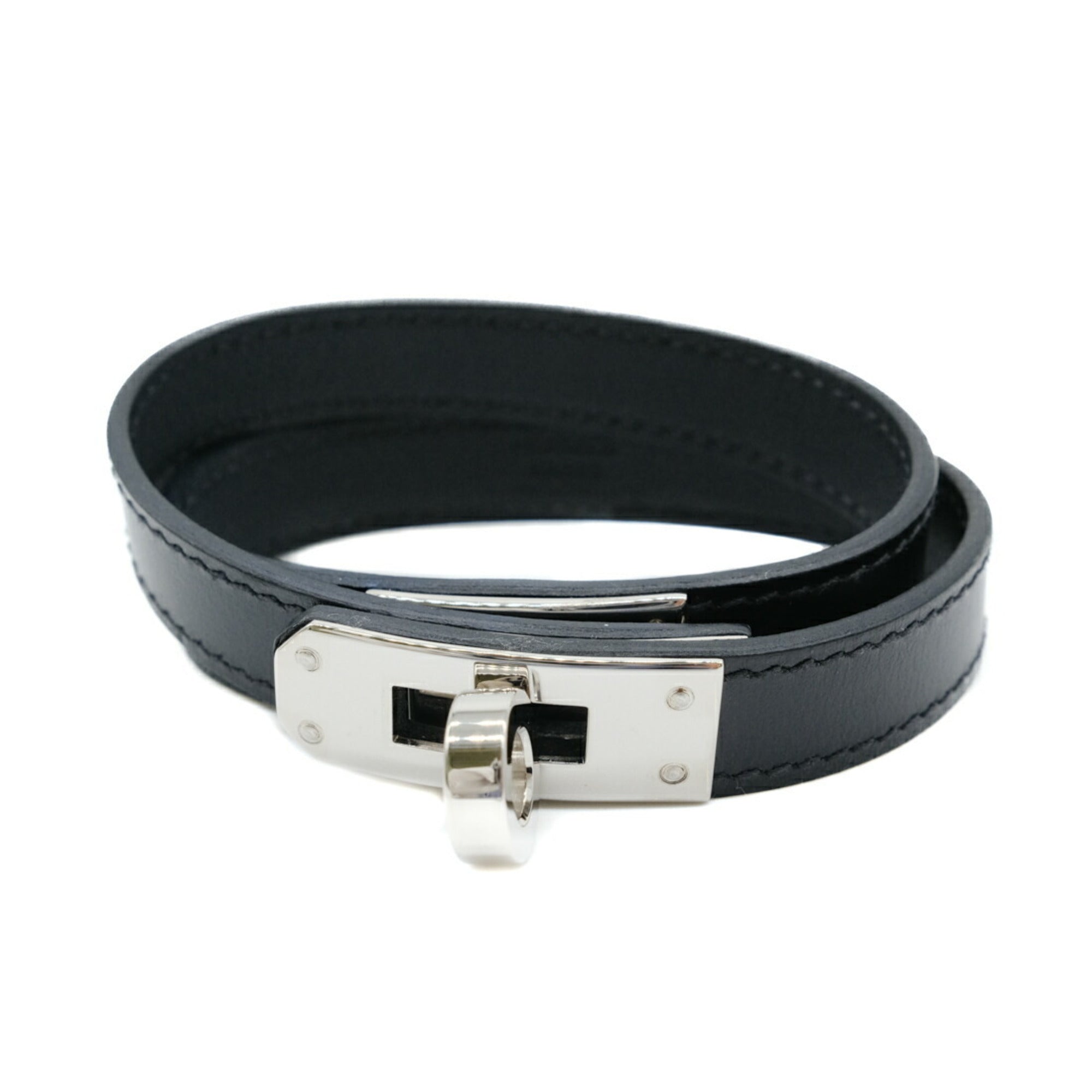 Kelly Bracelet Double Tour Box Calf Leather Black