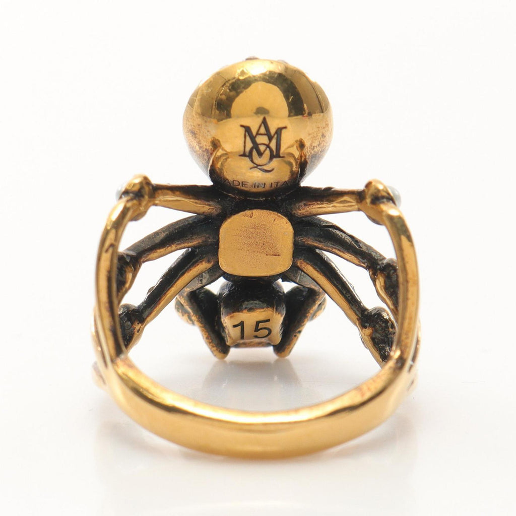 Spider Ring Gold and Rhinestone