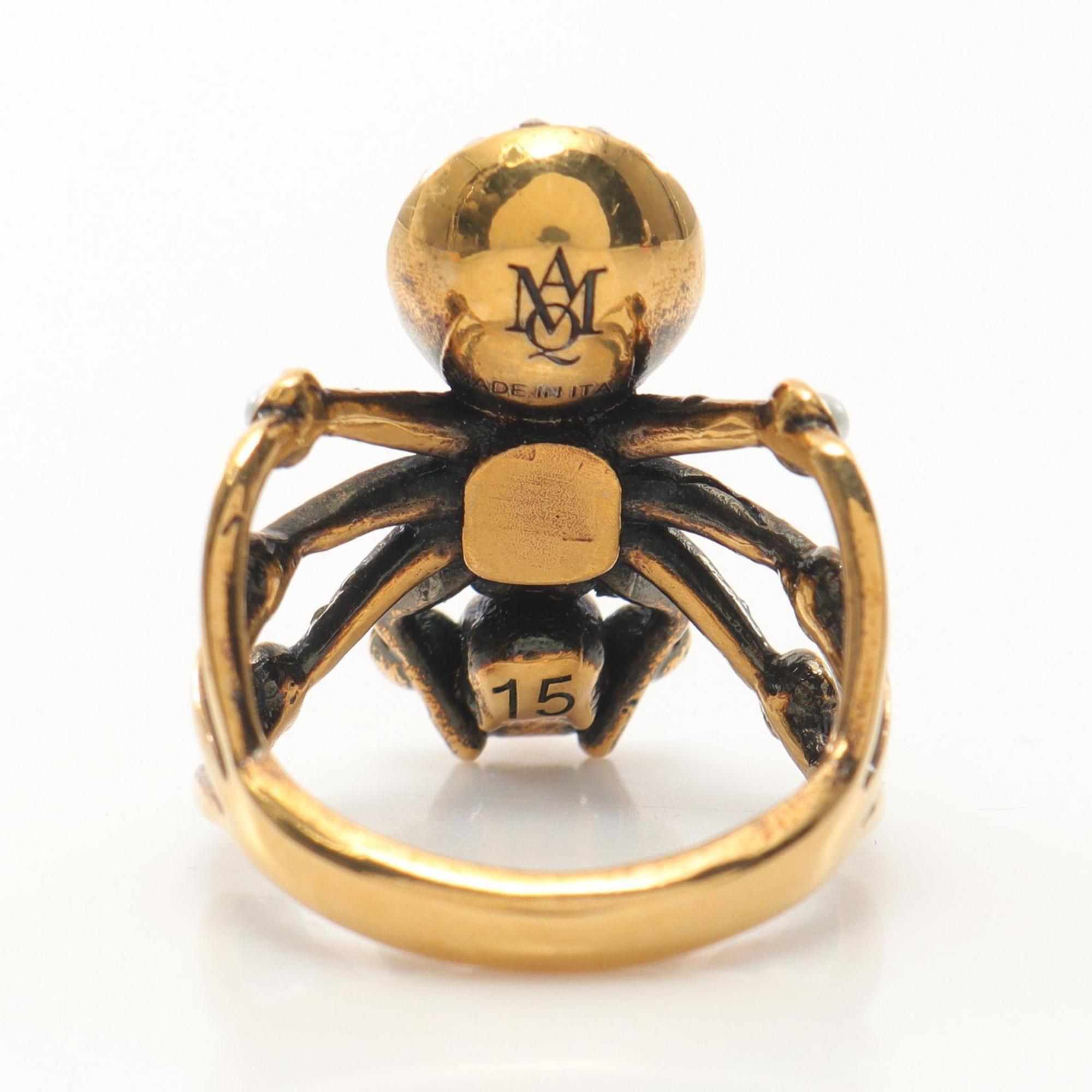 Spider Ring Gold and Rhinestone