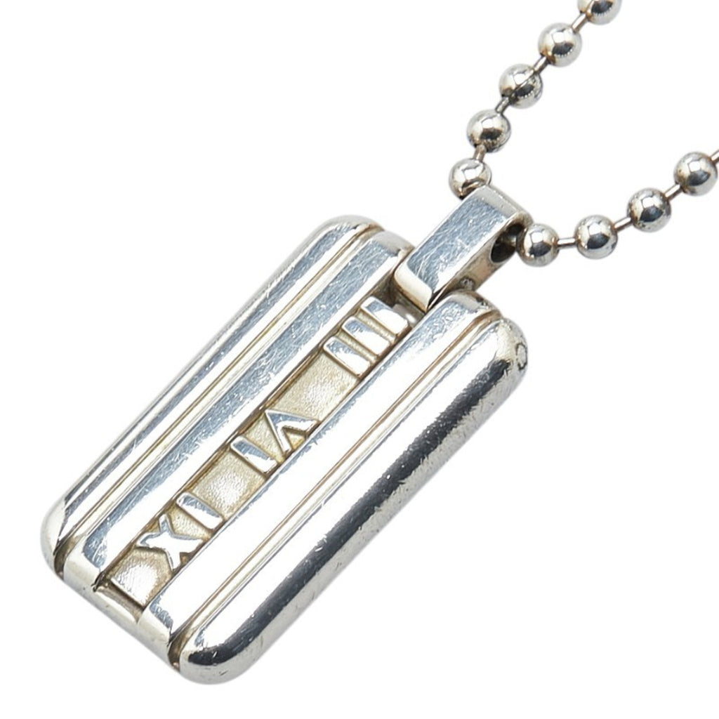 Atlas Dog Tag Pendant Necklace Sterling Silver