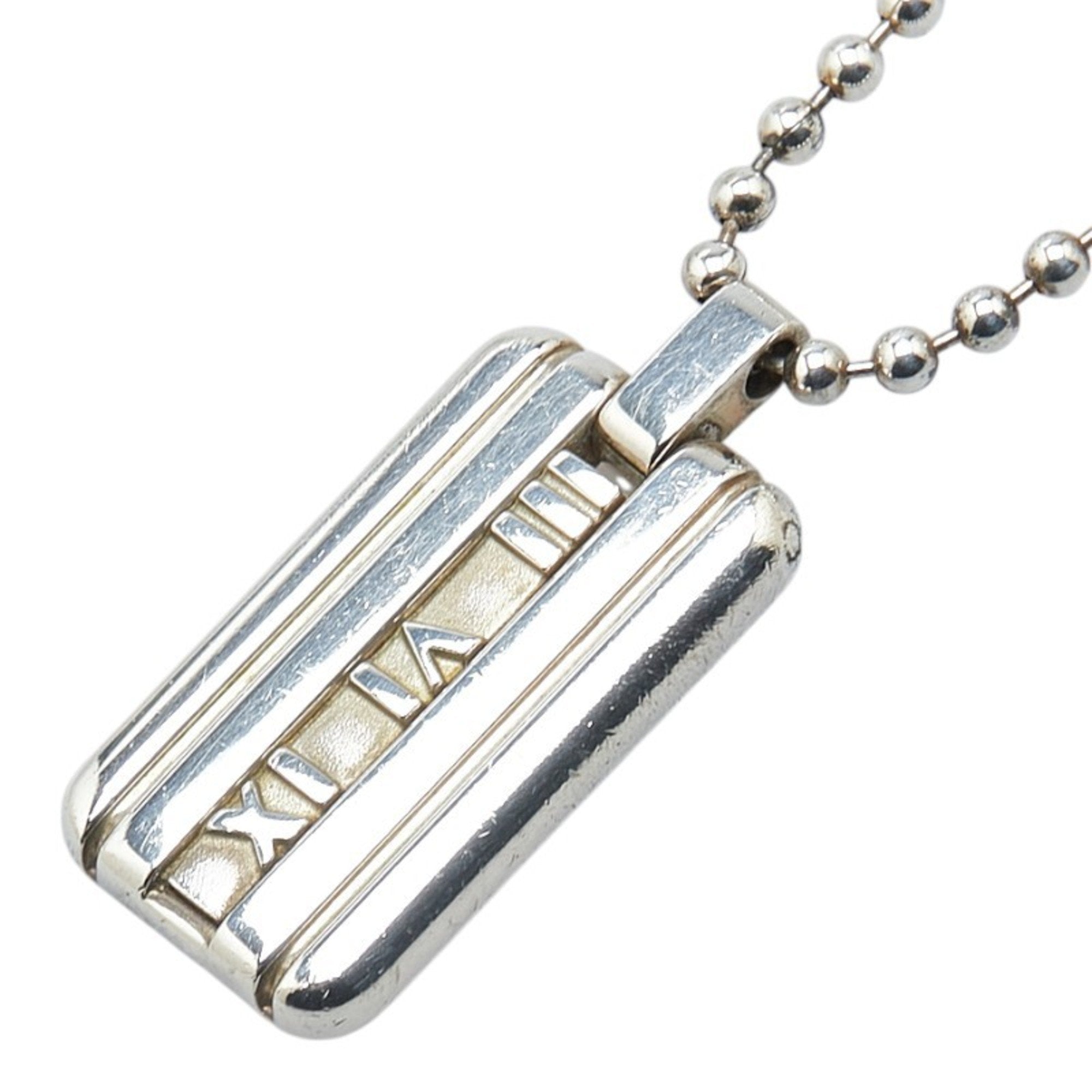 Atlas Dog Tag Pendant Necklace Sterling Silver