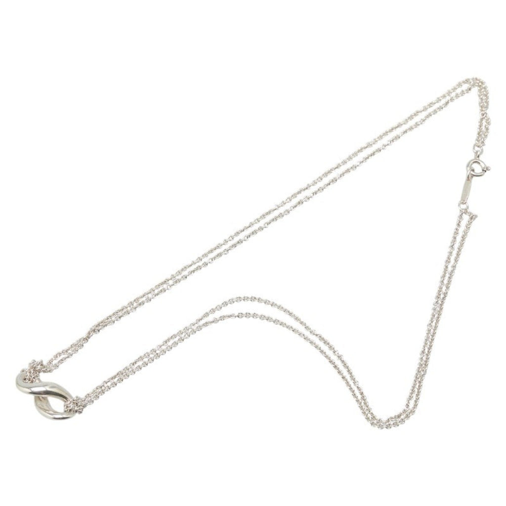 Infinity Pendant Necklace Sterling Silver Double Chain