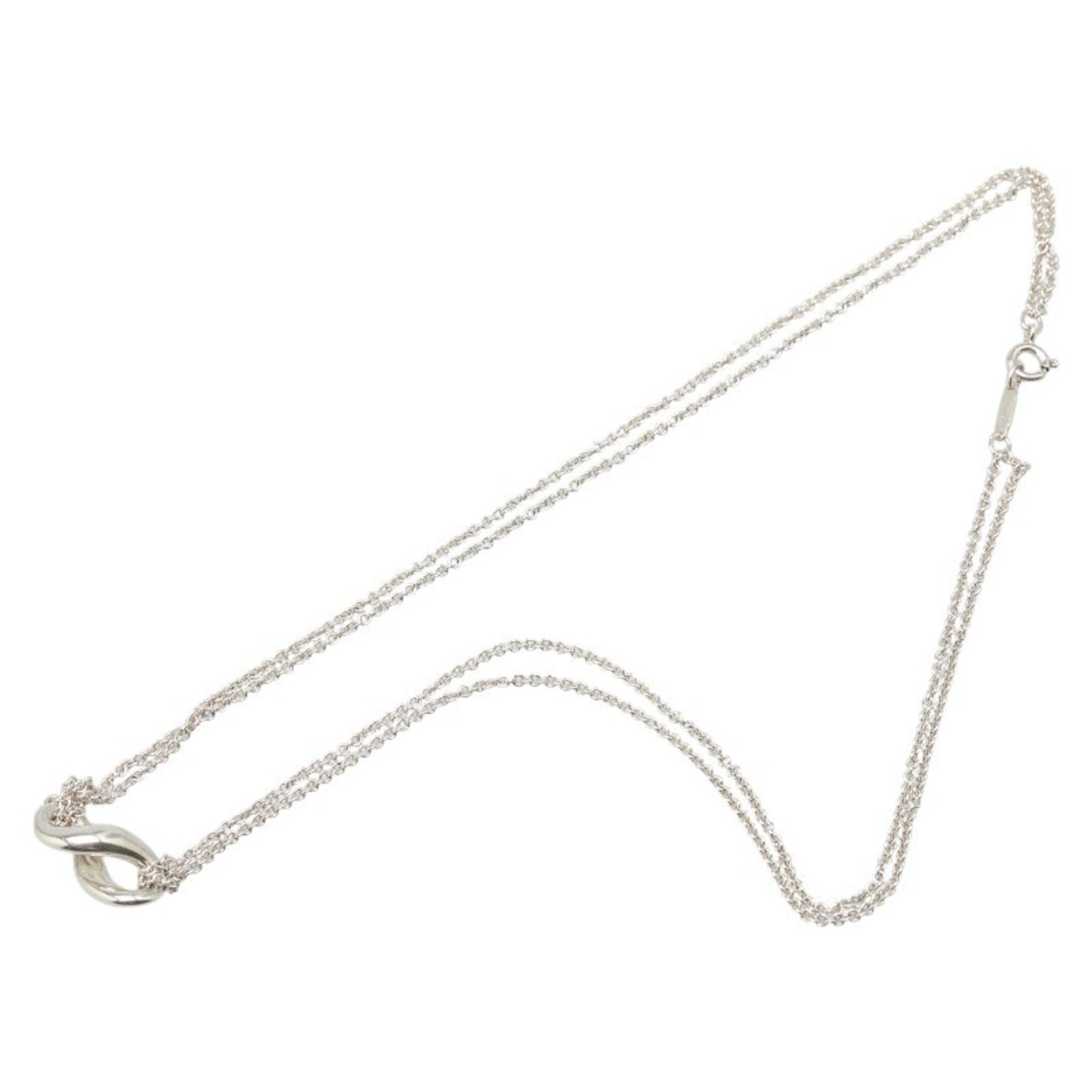 Infinity Pendant Necklace Sterling Silver Double Chain