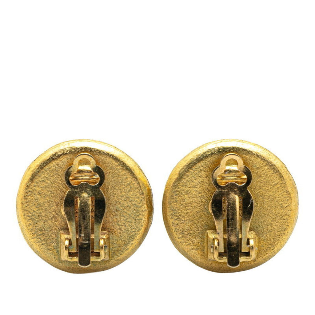 CC Logo Clip-On Earrings Gold-Tone Metal Gold-Tone Metal