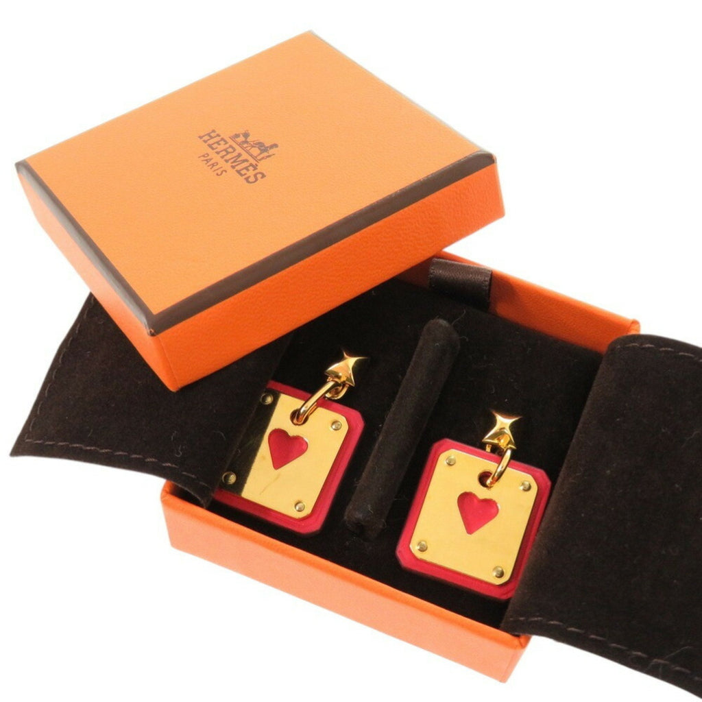 Earrings Metal and Swift Leather