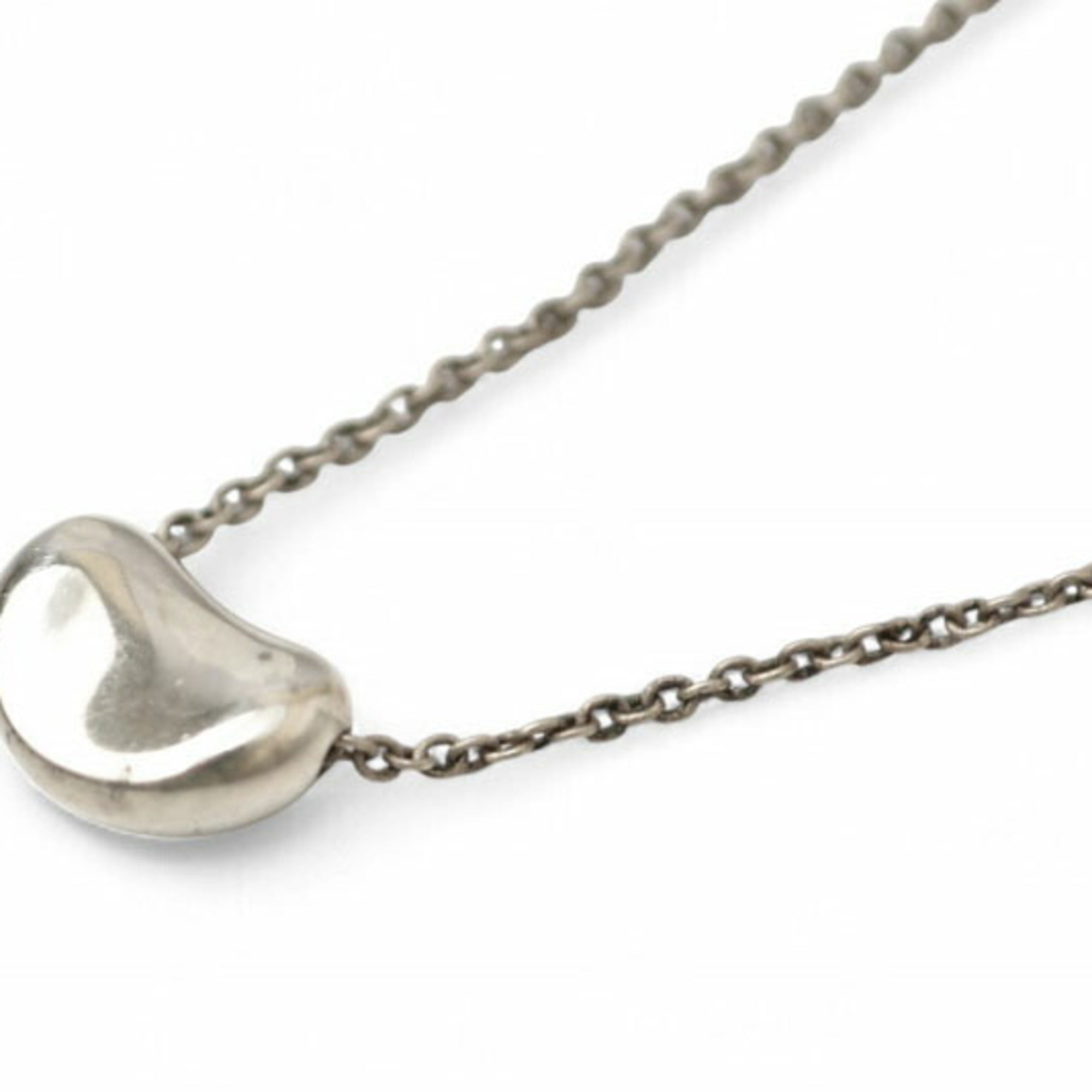 Bean Pendant Necklace Sterling Silver 7mm