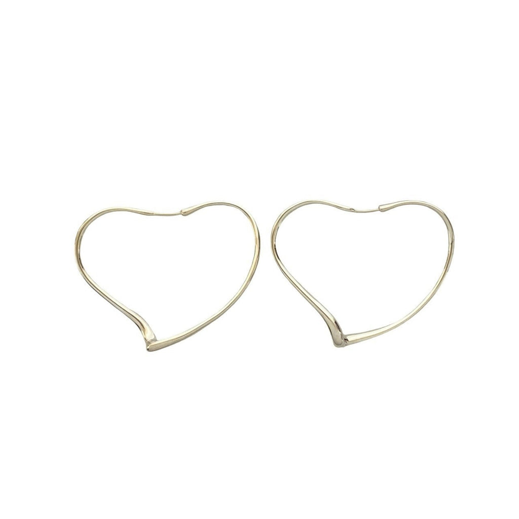 Open Heart Earrings Sterling Silver 52mm Sterling Silver