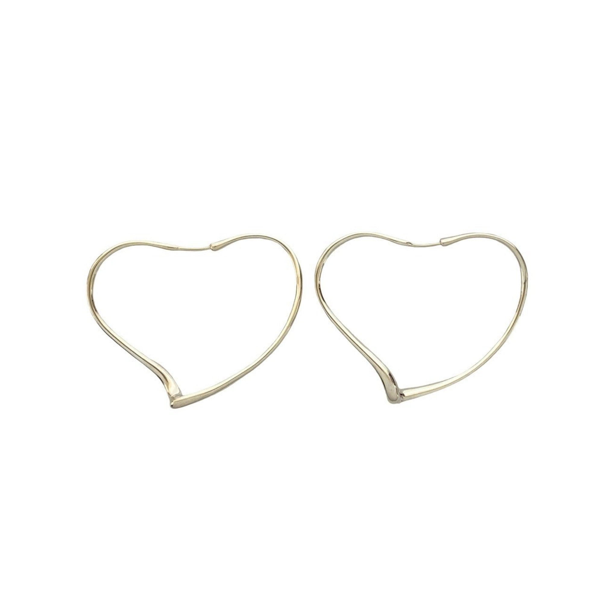 Open Heart Earrings Sterling Silver 52mm Sterling Silver