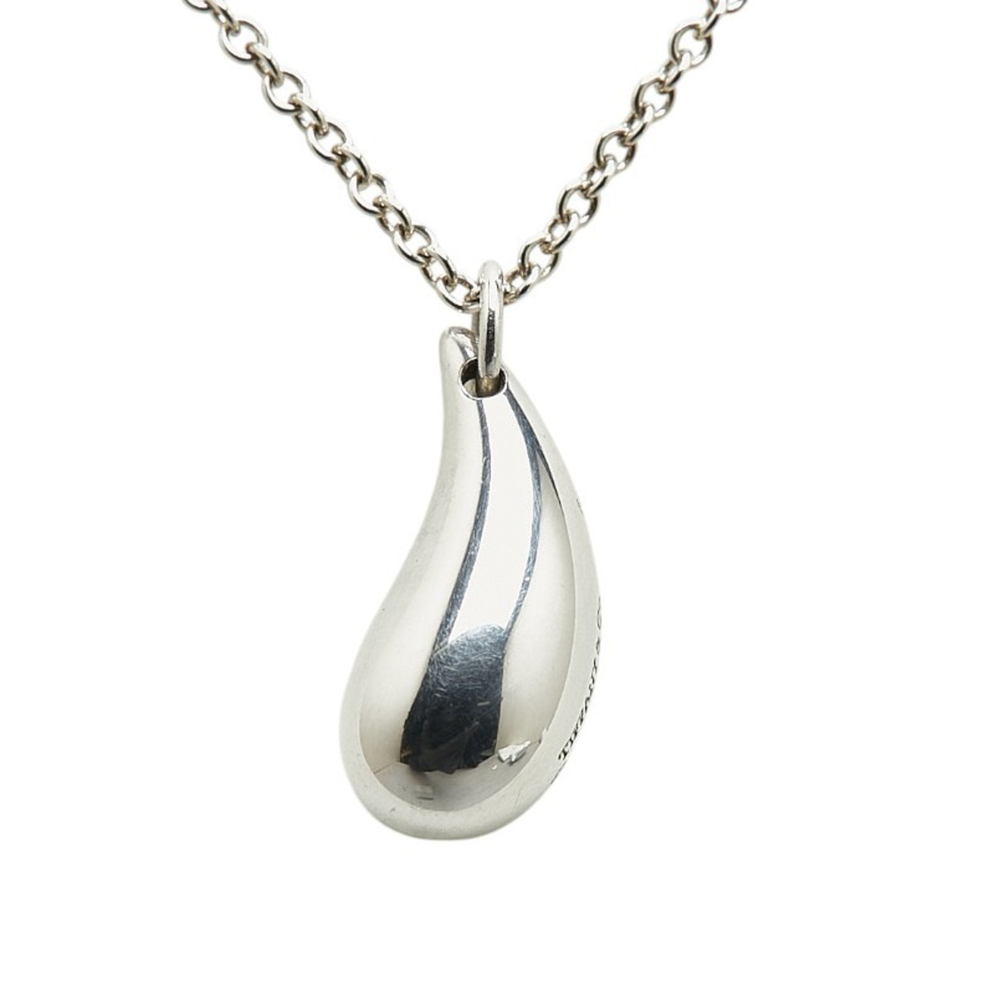 Teardrop Pendant Necklace Sterling Silver