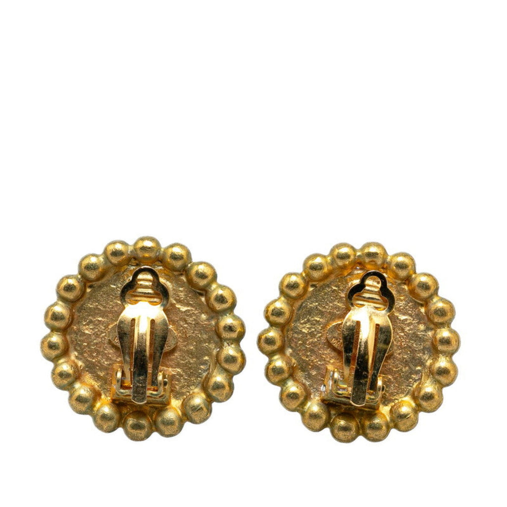 CC Logo Clip-On Earrings Metal Gold-Tone Metal
