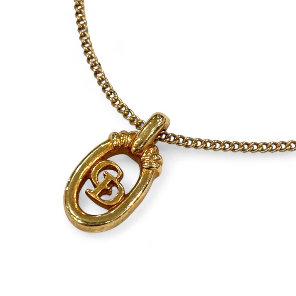 Circle Logo Pendant Necklace Gold