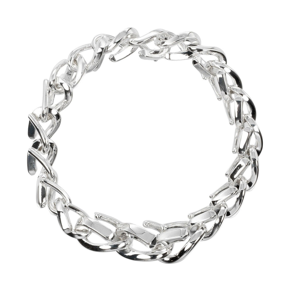 Forged Link Bracelet Sterling Silver Medium