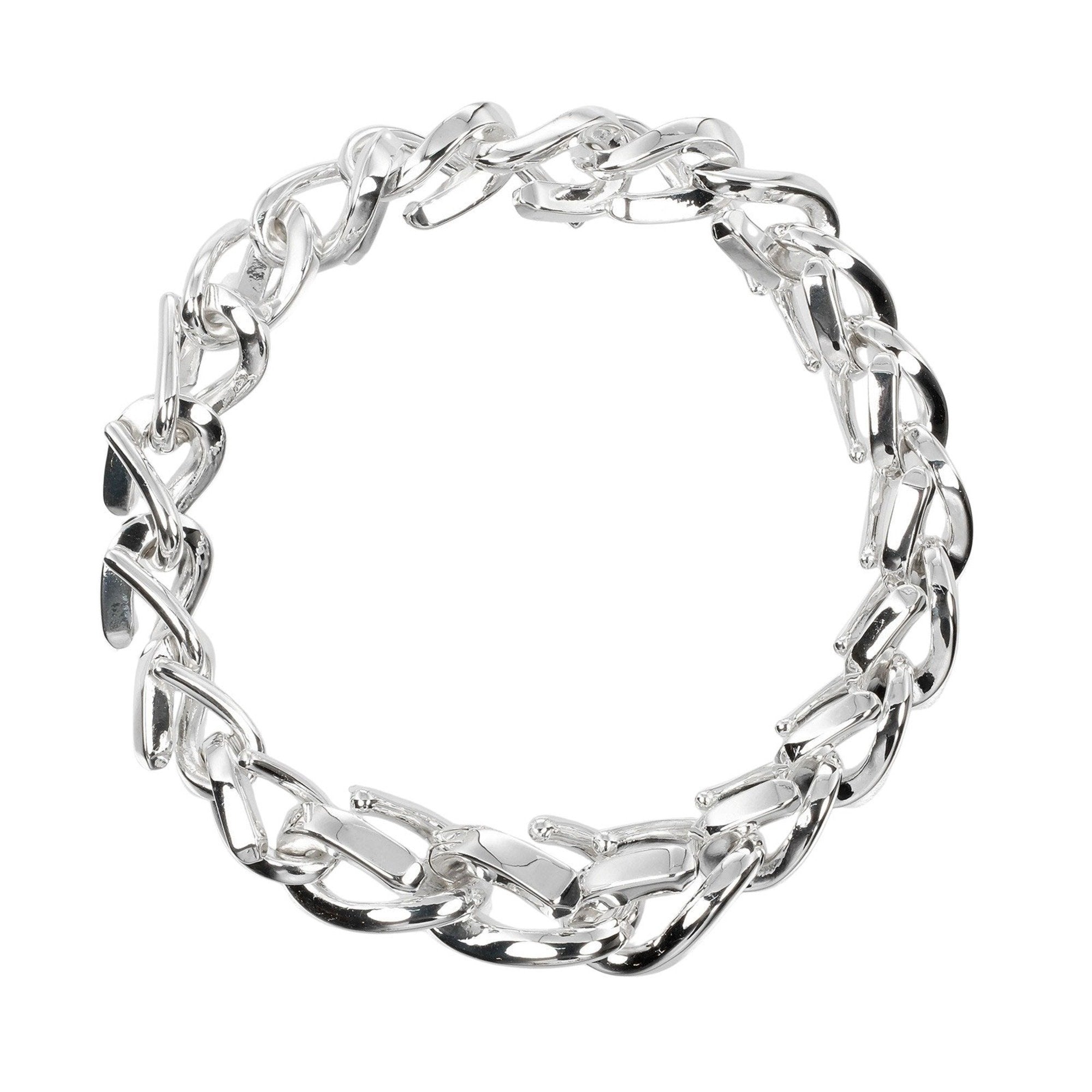 Forged Link Bracelet Sterling Silver Medium