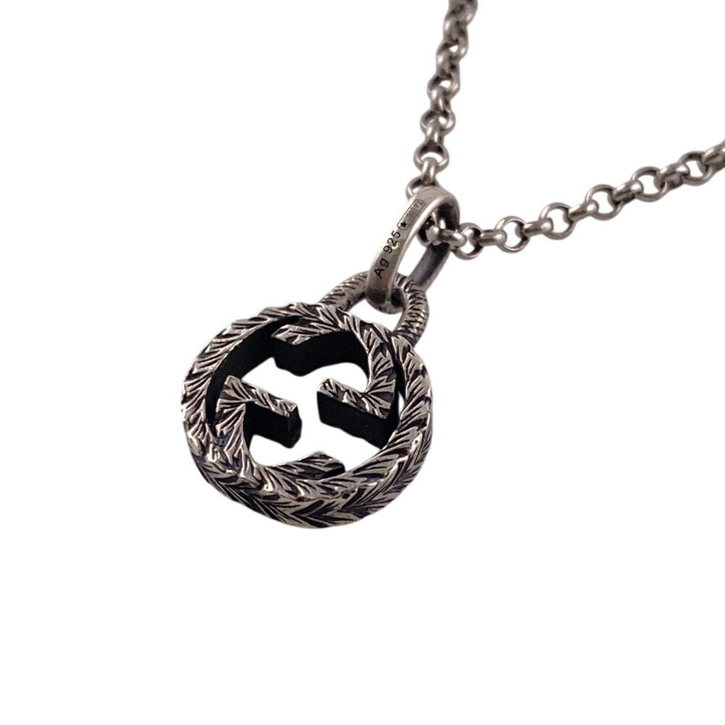Interlocking G Arabesque Pendant Necklace Sterling Silver