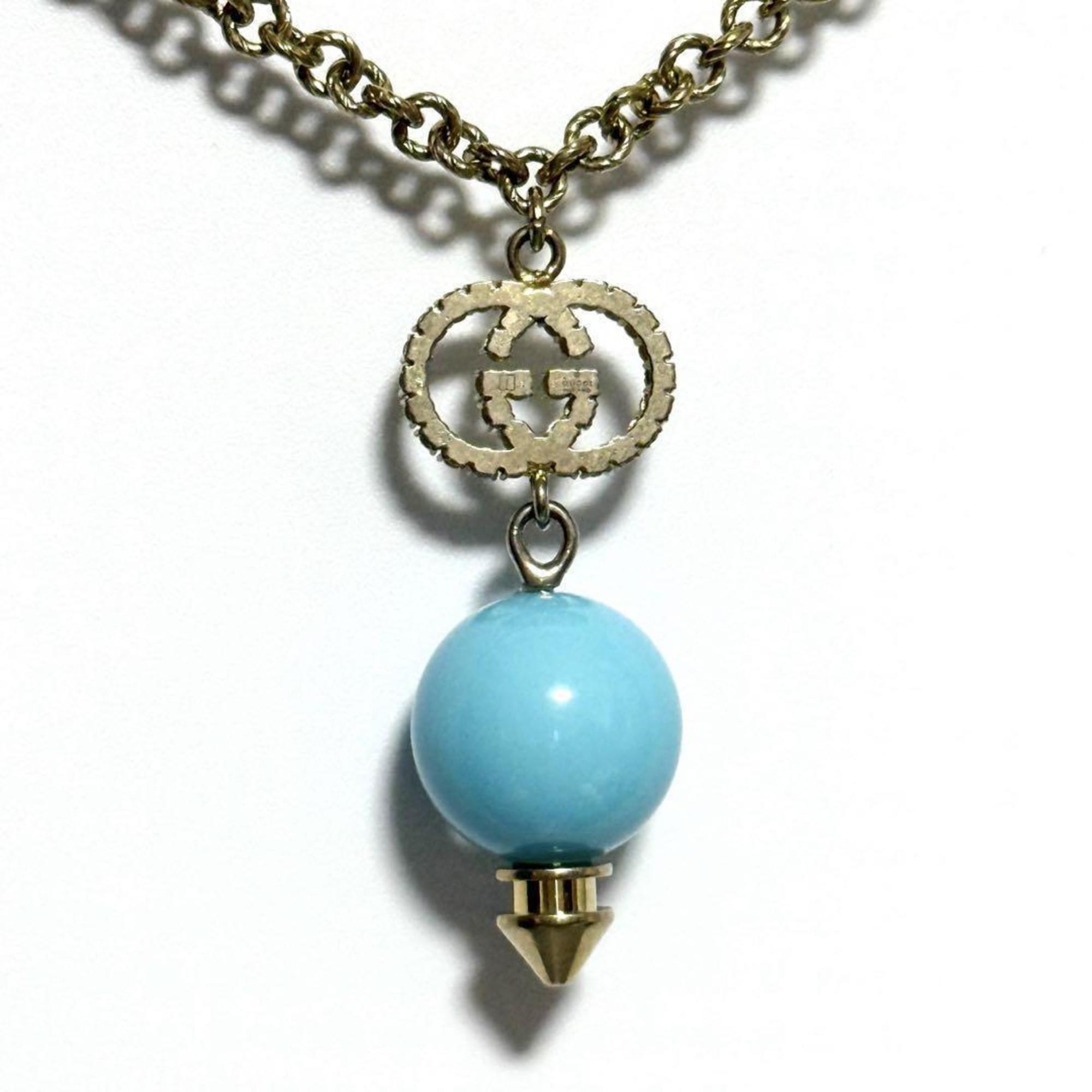 Pendant Necklace Metal and Plastic and Rhinestone