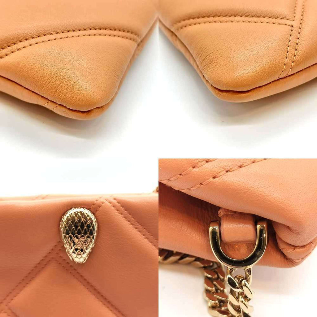 Serpenti Cabochon Phone Holder on Chain Diagonal Quilted Leather