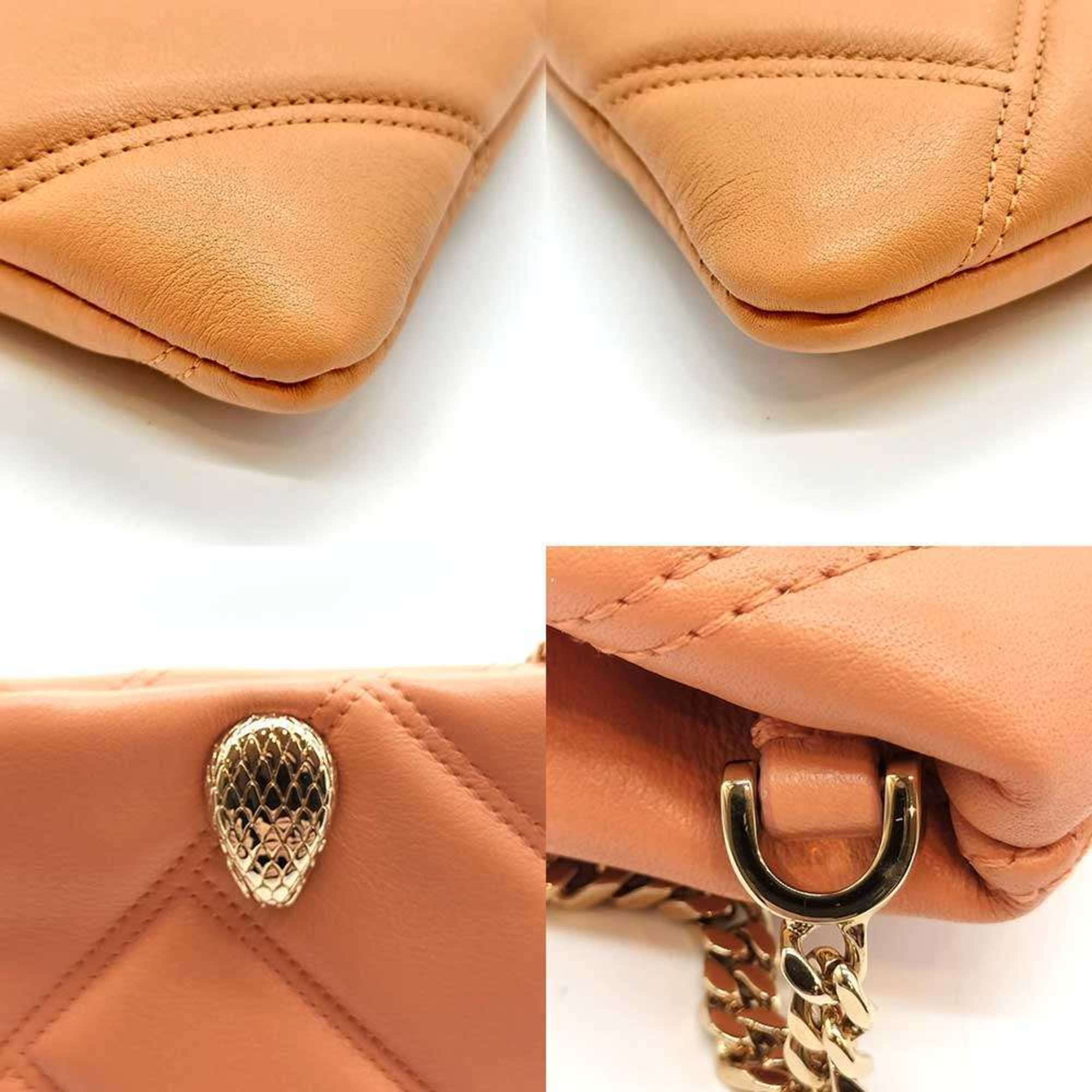 Serpenti Cabochon Phone Holder on Chain Diagonal Quilted Leather