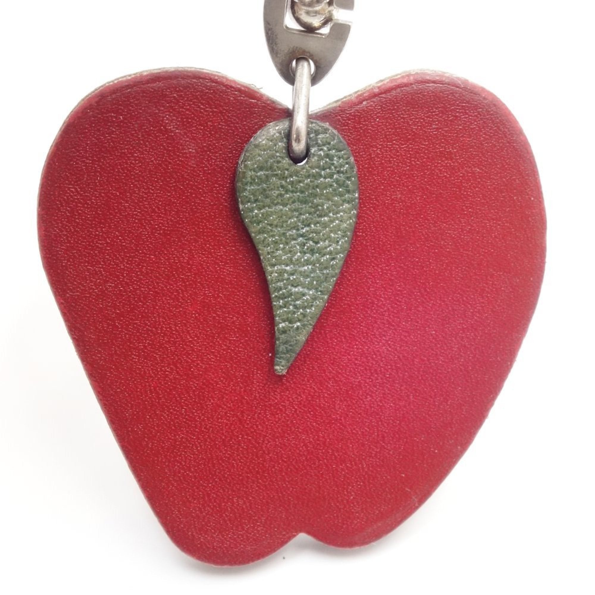 Apple Charm Leather Red Handbag Charm