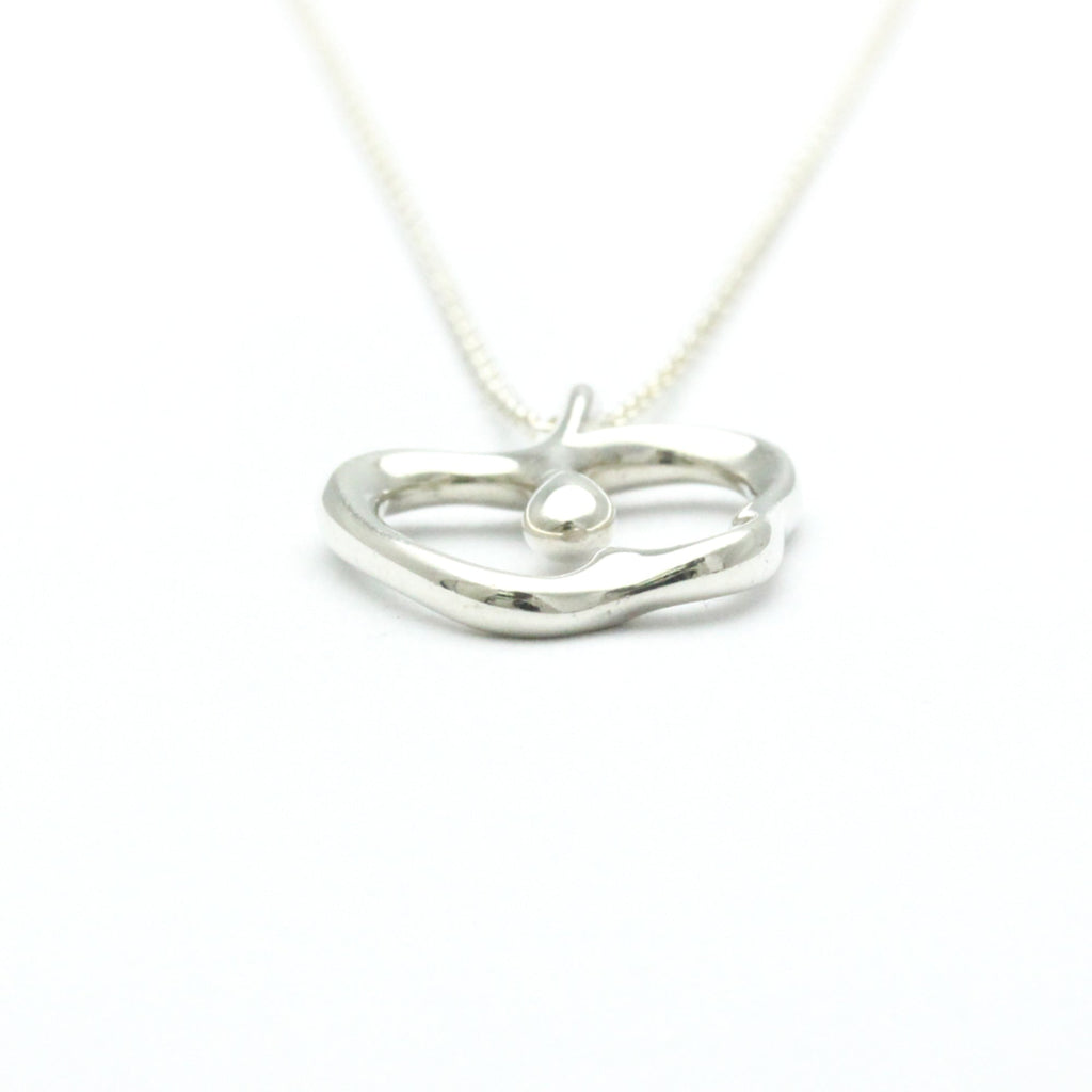 Apple Pendant Necklace Sterling Silver