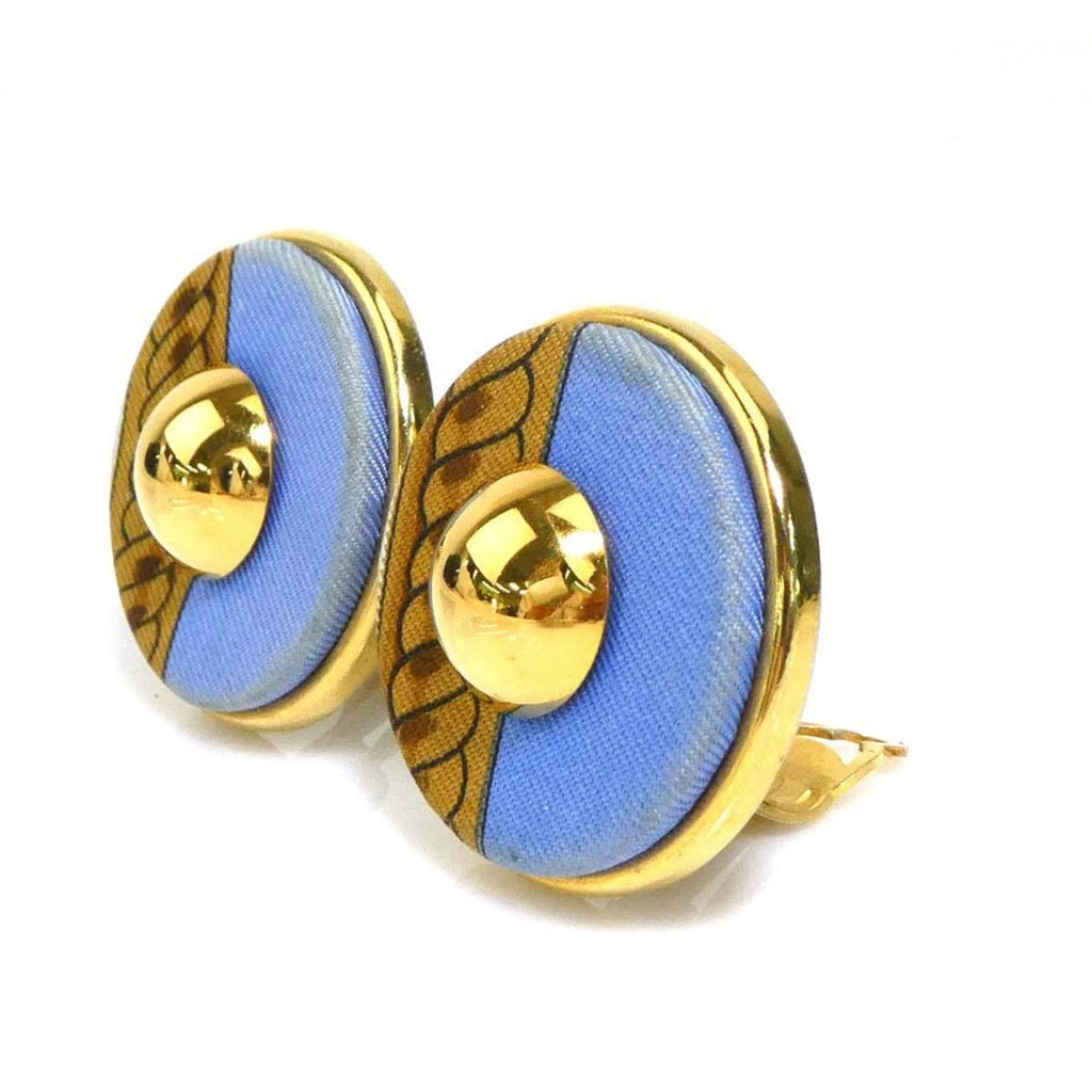 Clip-On Earrings Metal and Silk