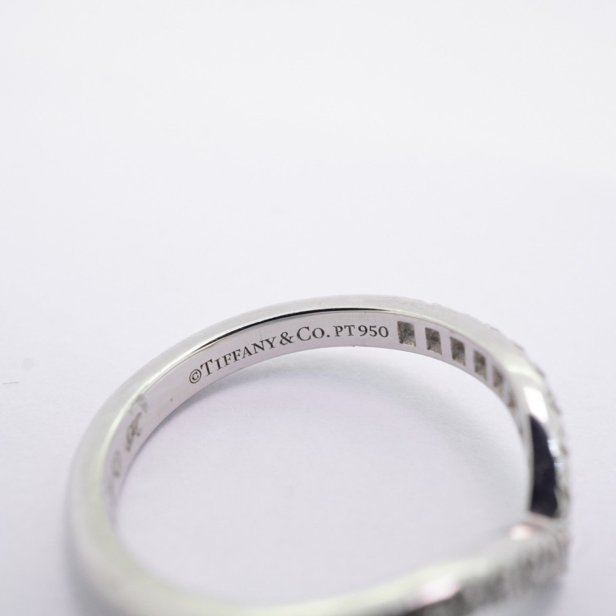 Soleste V Ring Platinum with Diamonds Half Eternity