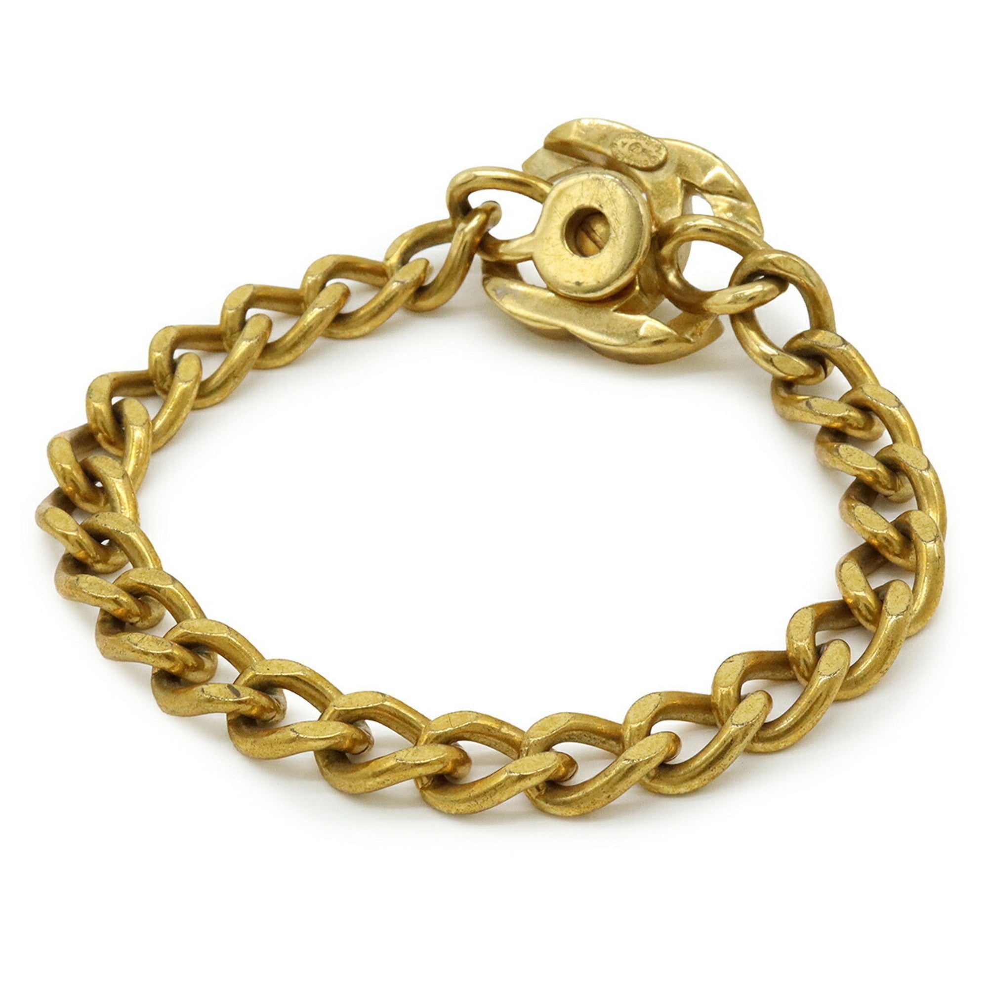 CC Logo Chain Lock Bracelet Metal