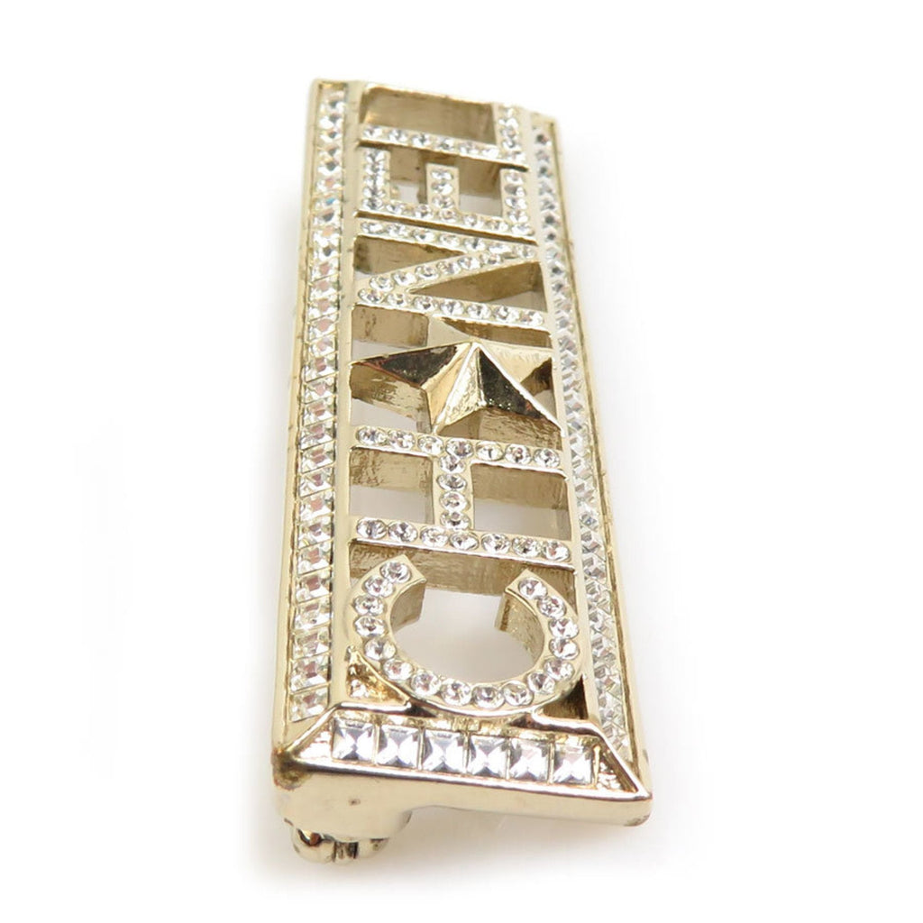 Brooch Metal and Rhinestone