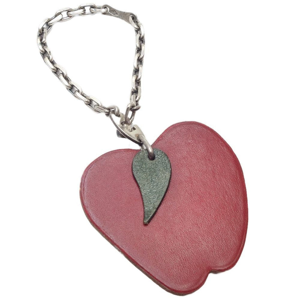 Apple Charm Leather Red Handbag Charm