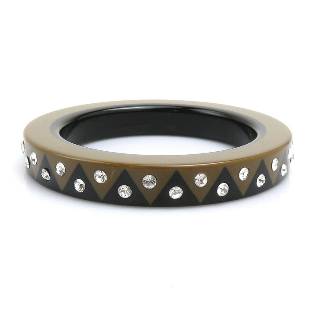 Bracelet Plastic Black And Brown With Rhinestone