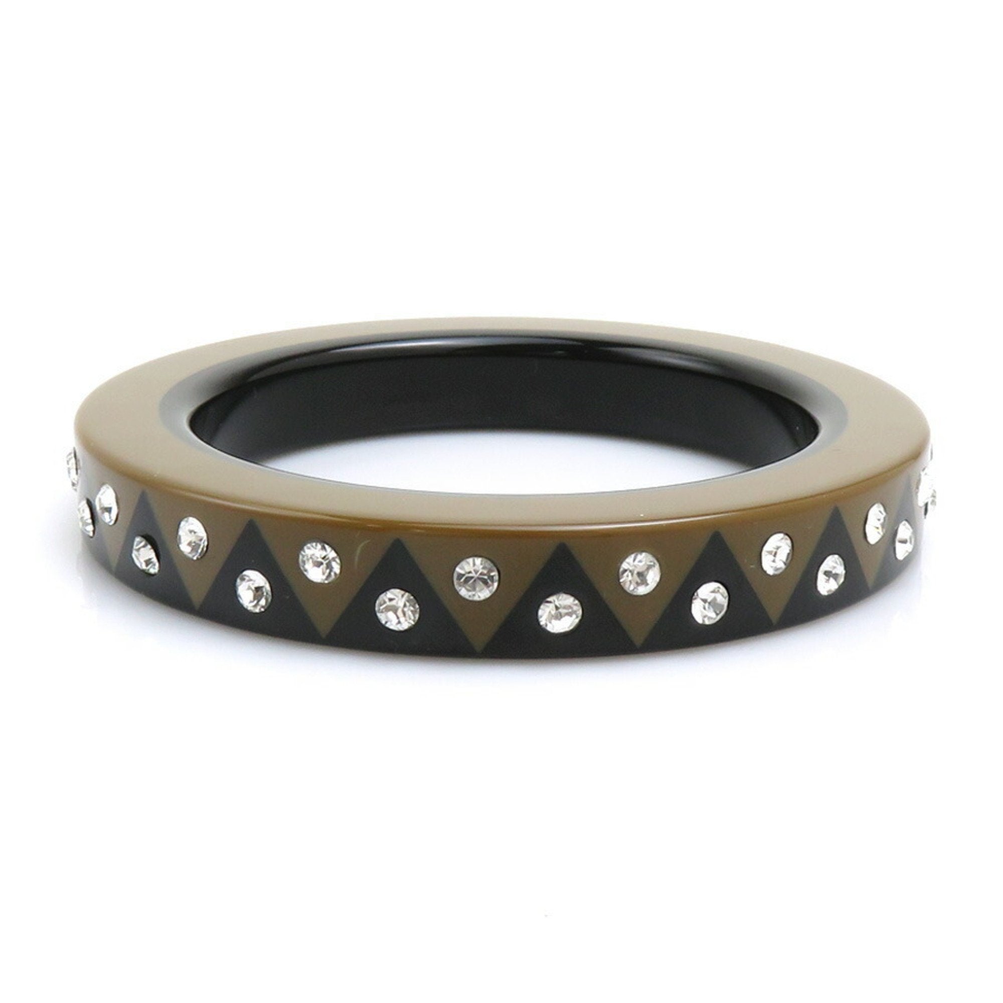 Bracelet Plastic Black And Brown With Rhinestone