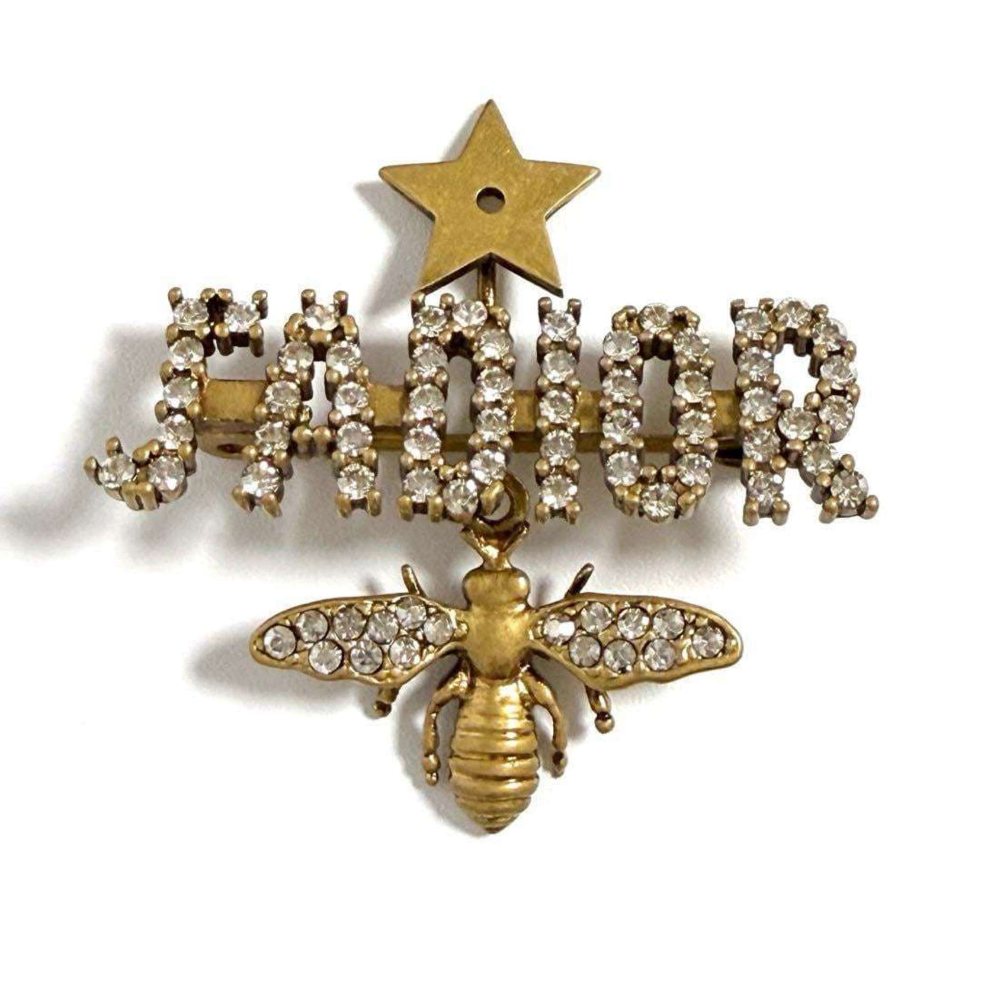 Pin Brooch Metal and Rhinestone