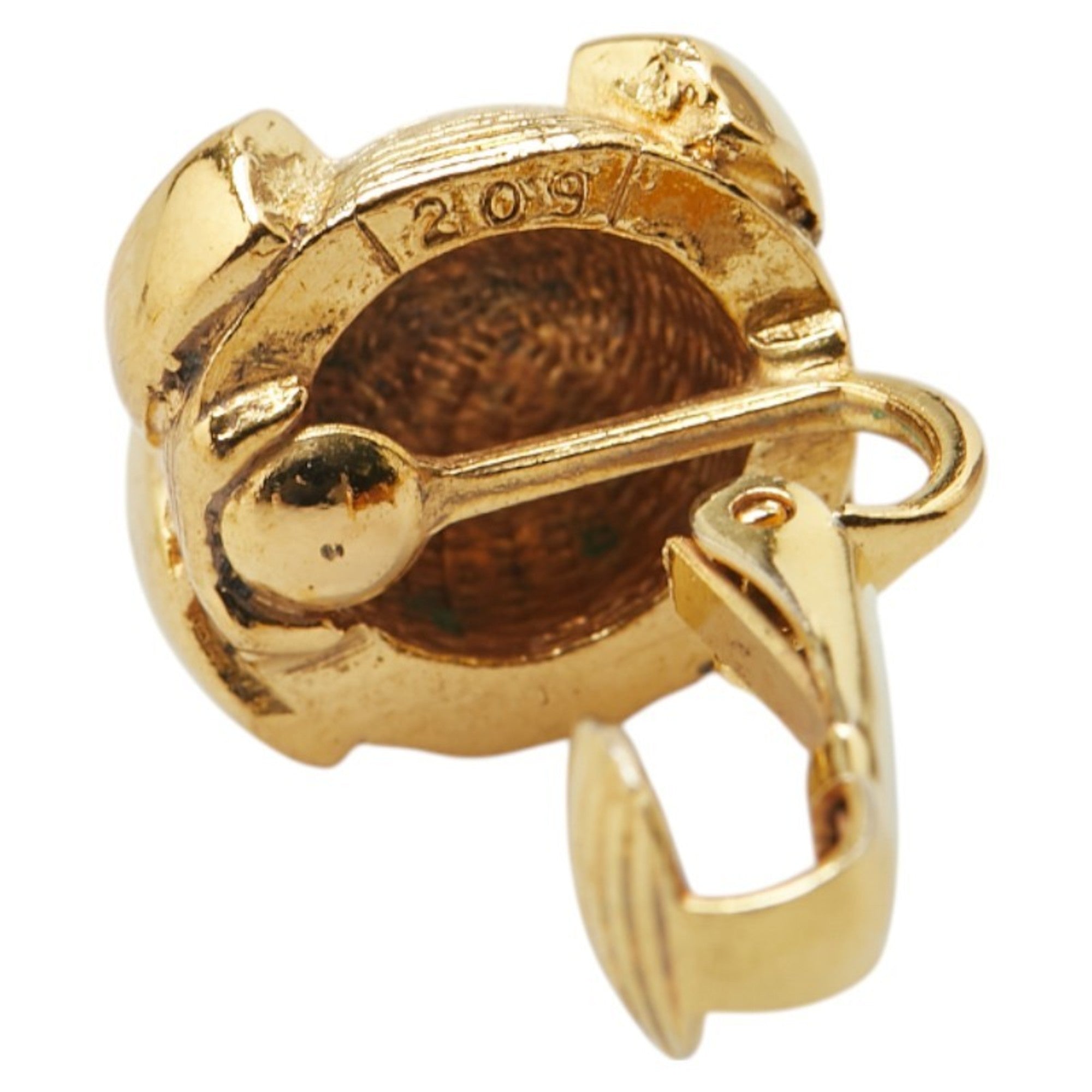 CC Logo Clip-On Earrings Metal Gold-Tone Metal